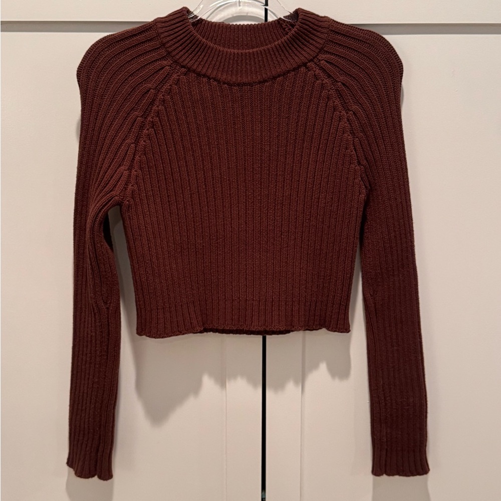 Papermoon Clothing cropped brown sweater.